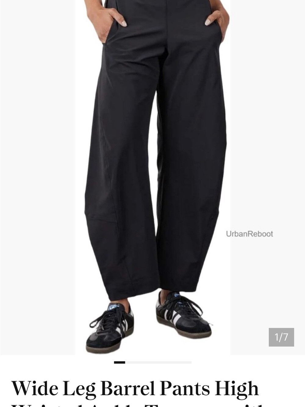 rag & bone Black Wide Leg Barrel Trousers